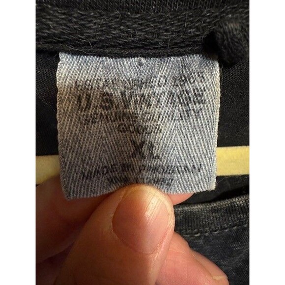 Great Land Anchorage Alaska Long Sleeve T Shirt US Vintage Black Bleach Dye XL - Picture 5 of 9